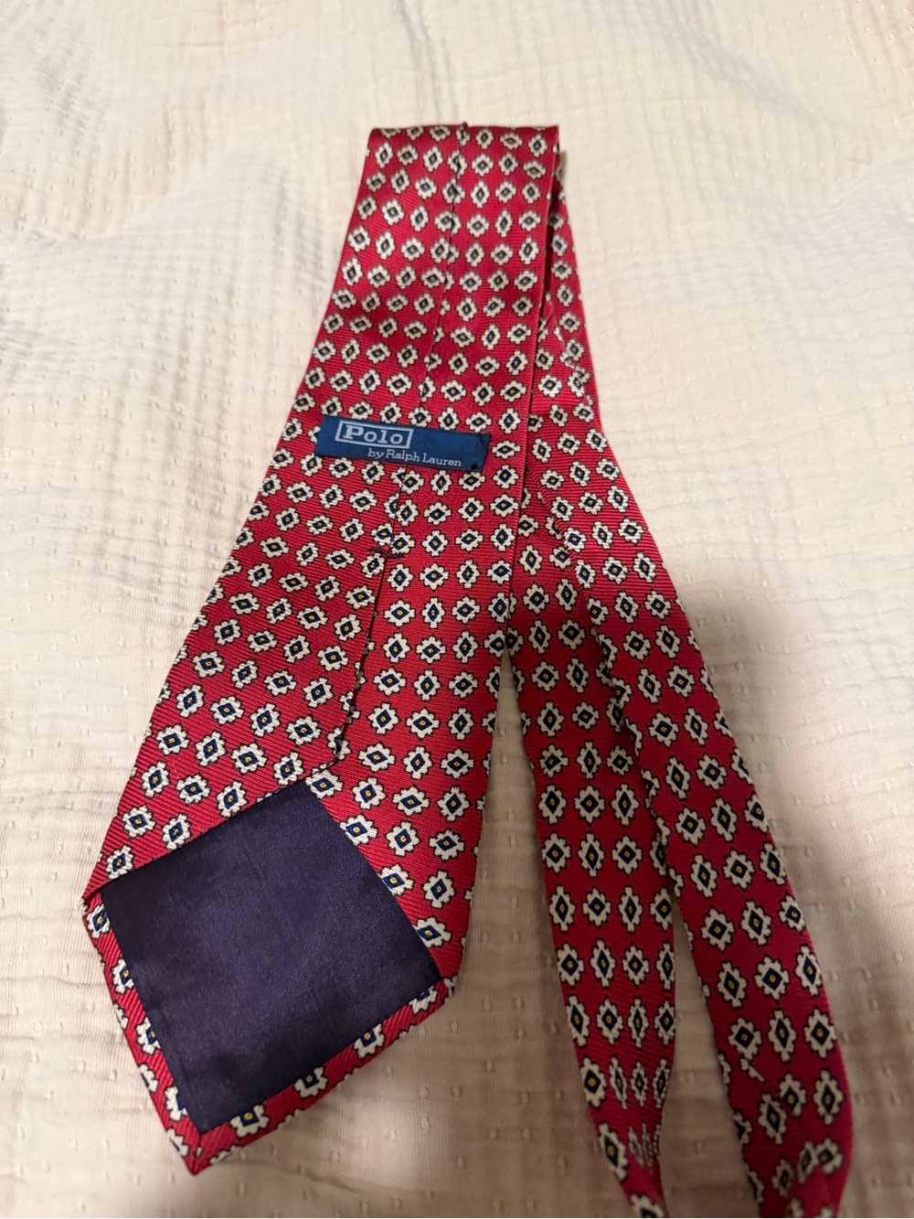 Ralph Lauren Red Geometric Silk Tie